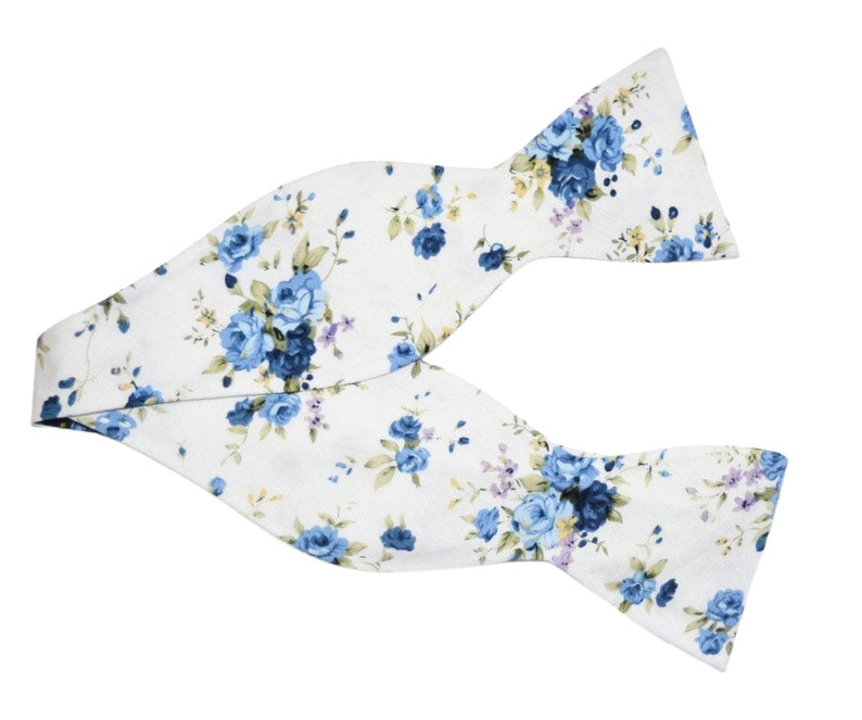 SAGE White Floral Bow Tie (Self Tie)-White Floral Bow tie in self tie 100% Cotton Flannel Handmade Adjustable to fit most neck sizes 13 3/4&quot; - 18&quot; Color: whiteCorbata Floreada Corbata con Flores Great for: Groom Groomsmen Wedding Shoots Formal Prom Fancy Parties Gifts and presents-Mytieshop