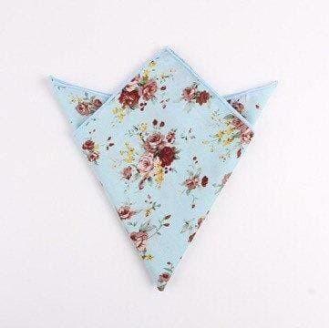 SEAN Sea Blue Floral Pocket Square Mytieshop Add a touch of elegance to any outfit with this Sean Sea Blue Floral Pocket Square. Made from high-quality fabric, this pocket square is soft to the touch and features a beautiful floral print. Whether you're dressing up for a special occasion or just wanting to add a little something extra to your look, this pocket square is the perfect finishing touch. Material CottonItem Length: 23 cm ( 9 inches)Item Width : 22 cm (8.6 inches)