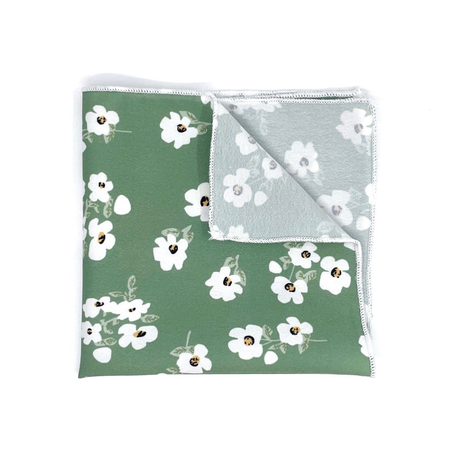 Sage Green Floral Pocket Square AUGUST Mytieshop Sage Green Floral Pocket square Color: Green Item Length: 23 cm ( 9 inches)Item Width : 22 cm (8.6 inches) Matching Necktie Add a touch of elegance to your look with this AUGUST Floral Pocket Square. Made with high-quality fabric, as a result this pocket square is perfect for any formal occasion. The beautiful floral design is sure to make you stand out from the crowd, and whether you're attending a wedding, a job interview, or a fancy dinner part