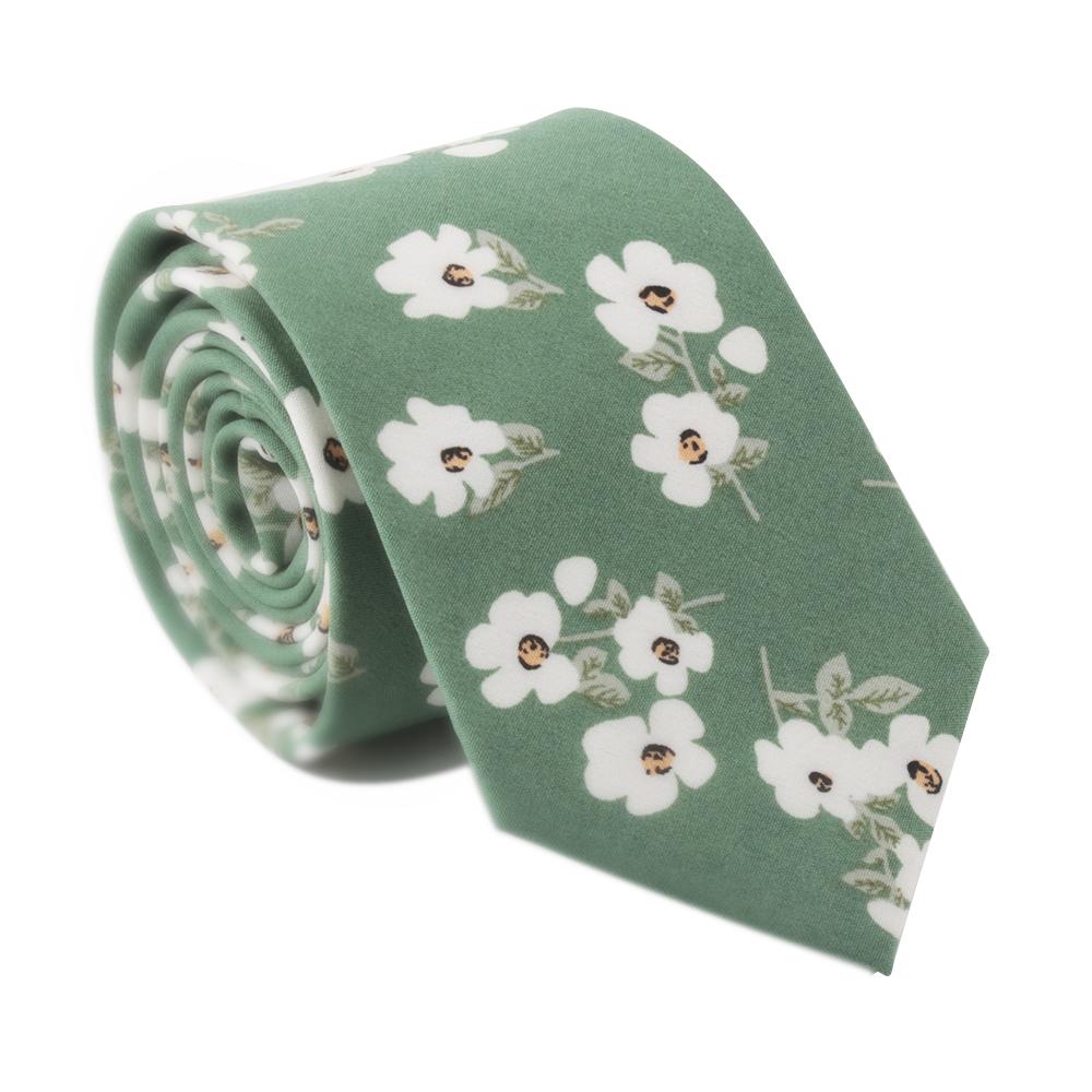 Sage Green Floral Tie 2.36" AUGUST - MYTIESHOP-Neckties-Sage green floral tie Mytieshop wedding tie green flower tie neckties skinny ties wedding photography Floral Necktie for weddings prom skinny ties-Mytieshop. Skinny ties for weddings anniversaries. Father of bride. Groomsmen. Cool skinny neckties for men. Neckwear for prom, missions and fancy events. Gift ideas for men. Anniversaries ideas. Wedding aesthetics. Flower ties. Dry flower ties.