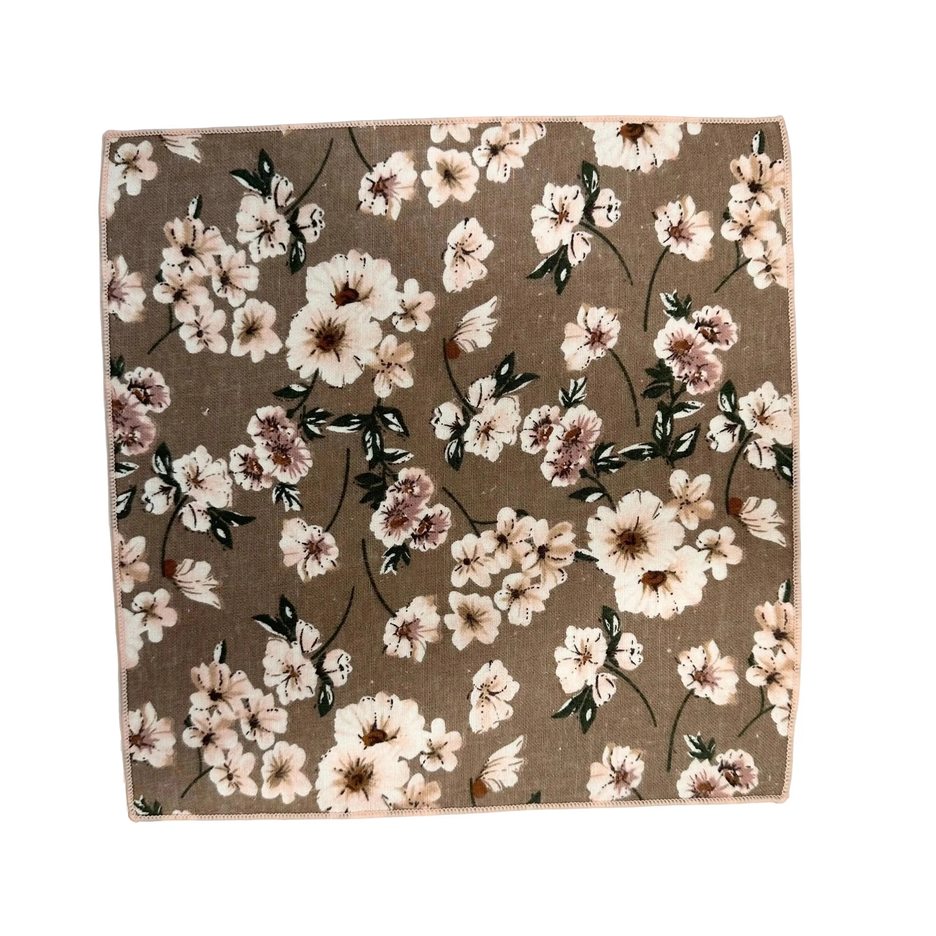 Taupe Floral Pocket Square DEAN - MYTIESHOP | taupe green floral Mytieshop Gray and Green Floral Pocket Square Material CottonItem Length: 23 cm ( 9 inches)Item Width : 22 cm (8.6 inches) Color: Gray Great for: Groom Groomsmen Wedding Shoots Formal Prom Fancy Parties Gifts and presents