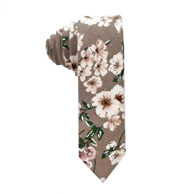 Taupe Floral Tie for with Green and Copper flowers-Neckties-Taupe Floral Tie for with Green and Copper flowers DEAN White Floral Tie with pink flowers necktie for weddings and events Great for groom and-Mytieshop. Skinny ties for weddings anniversaries. Father of bride. Groomsmen. Cool skinny neckties for men. Neckwear for prom, missions and fancy events. Gift ideas for men. Anniversaries ideas. Wedding aesthetics. Flower ties. Dry flower ties.