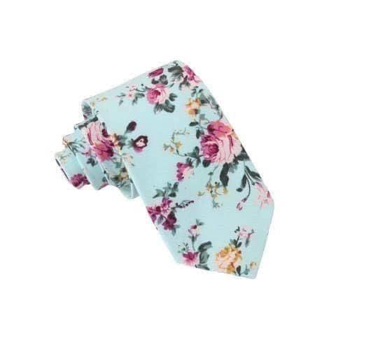 Turquoise Floral Tie 2.36&quot; AZURE - MYTIESHOP-Neckties-Turquoise floral tie Floral Necktie for weddings and events great for prom and gifts Mens ties near me us tie shops cool skinny slim flower ideas gifts for him-Mytieshop. Skinny ties for weddings anniversaries. Father of bride. Groomsmen. Cool skinny neckties for men. Neckwear for prom, missions and fancy events. Gift ideas for men. Anniversaries ideas. Wedding aesthetics. Flower ties. Dry flower ties.