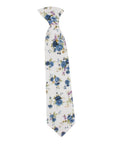 White Boys Floral Clip On Tie 2.3 Mytieshop - SAGE White-Material:Cotton Blend Approx Size: Max width: 6.5 cm / 2.4 inches 9-24 months 26 CM2-5 years 31 CM9-11 Years 43 CM Give your little man a dapper touch with this SAGE Boys Floral Clip On Tie. Ideal for weddings, special occasions or just a day out in town, this boys clip on tie is perfect for giving your child that polished look. With its vibrant floral print, he'll be sure to turn heads. Whether he's wearing it with a suit or with a more c