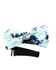 White Floral Pre-Tied Bow Tie Mytieshop - SAGE-Size: SmallStrap is 32CM Long (10-18 Inches)Pre-Tied bowtieBow Tie 12CM * 6CM Great for: Weddings events Photography ring bearers A dainty and sweet bow tie for your little ring bearer. This white bow tie has a delicate floral print in sage green, perfect for a baby boy or as a ring bearer. The bow tie is pre-tied, making it easy to wear, and is made of cotton for a comfortable fit. Whether your little guy is taking part in a formal wedding or just 