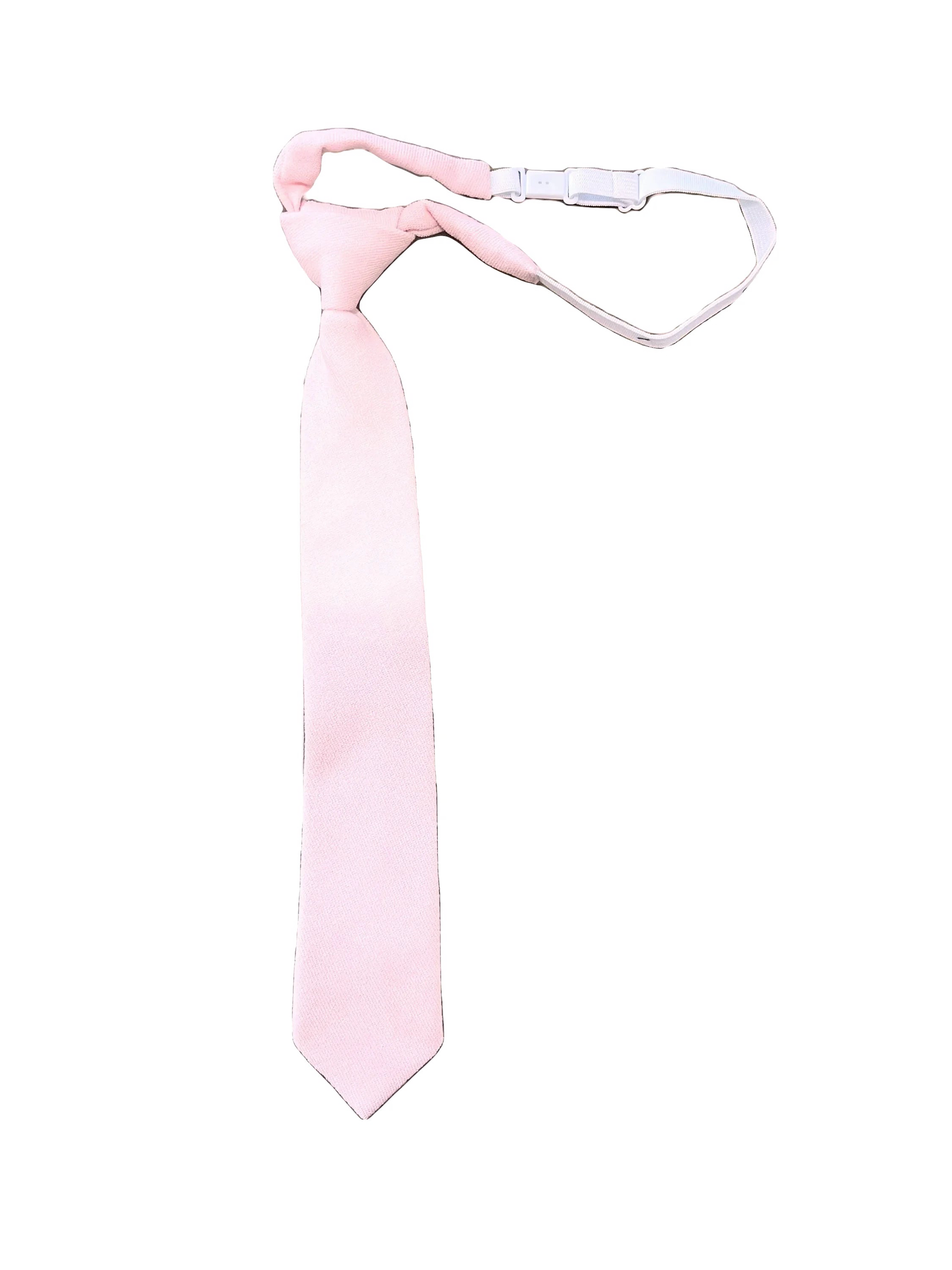 Pink Tie For Kids (Strap) CORA Skinny Fit-Pink Tie For Kids Material: Sued Color: Pink Approx Size: Max width: 6.5 cm / 2.36 inches Length: 37 Cm / 14.56 Inches Have a little one that you need to dress up for a wedding or other formal event? spoil them rotten with this CORA Pink Kids and Toddlers Clip On Tie. This tie is absolutely darling, and will have them looking their best. The clip on design makes it easy to put on and take off, so even the squirmiest of kids can wear it with ease. You'll 